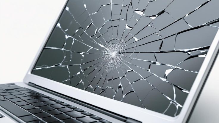 ordinateur écran fissuré